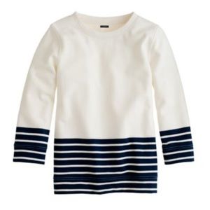 J. Crew fleece navy nautical colorblock popover